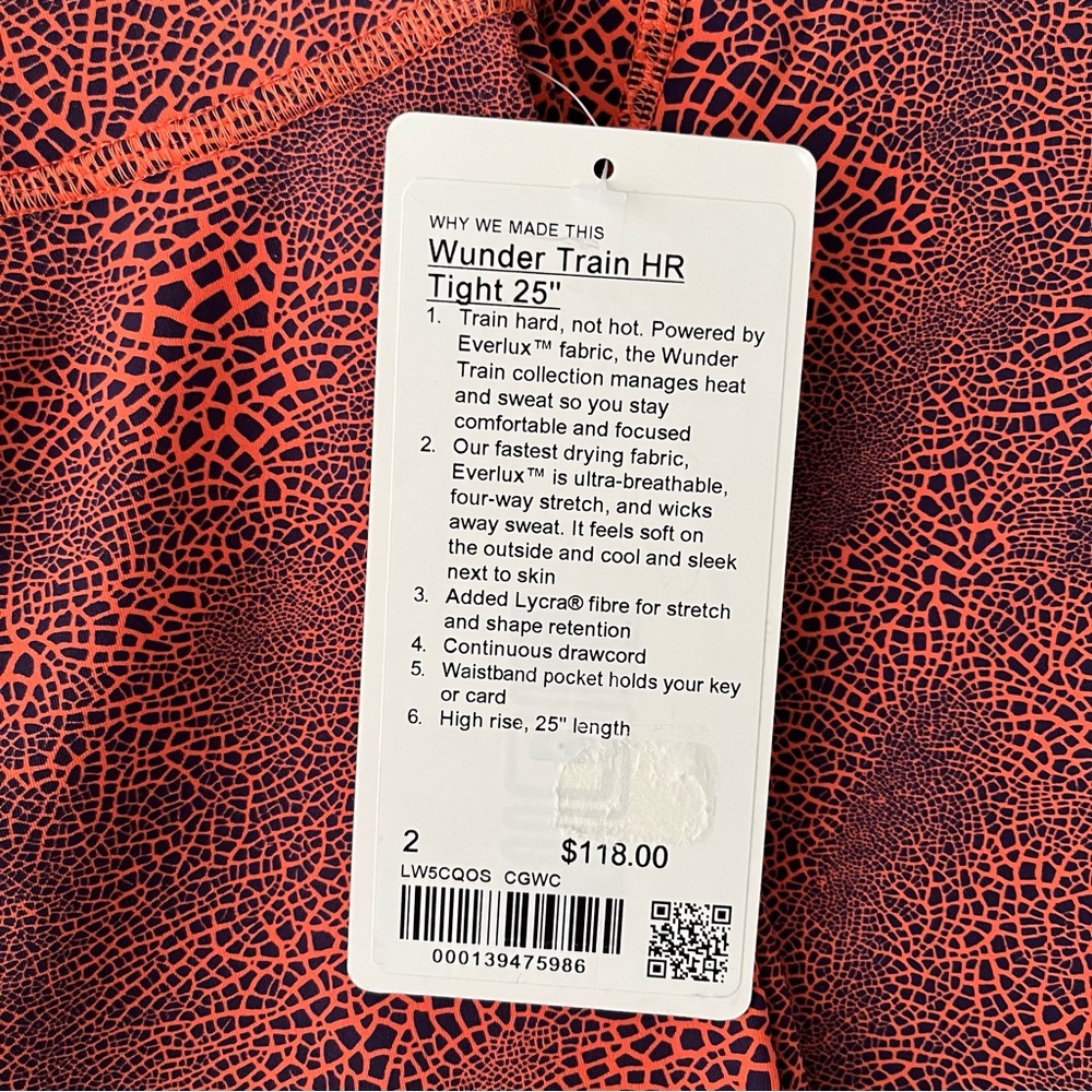 Lululemon Wunder Train High-Rise Tight 25" - Crackle Glaze Vintage Orange - Picture 6 of 7